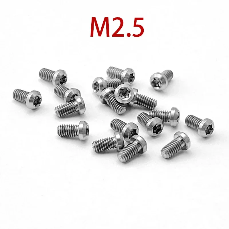 4pieces M2.5/M3 Titanium Alloy Flat Head Torx Screw, DIY Folding Knife Handle Screw, Modified Knife Embryo Making Accessories