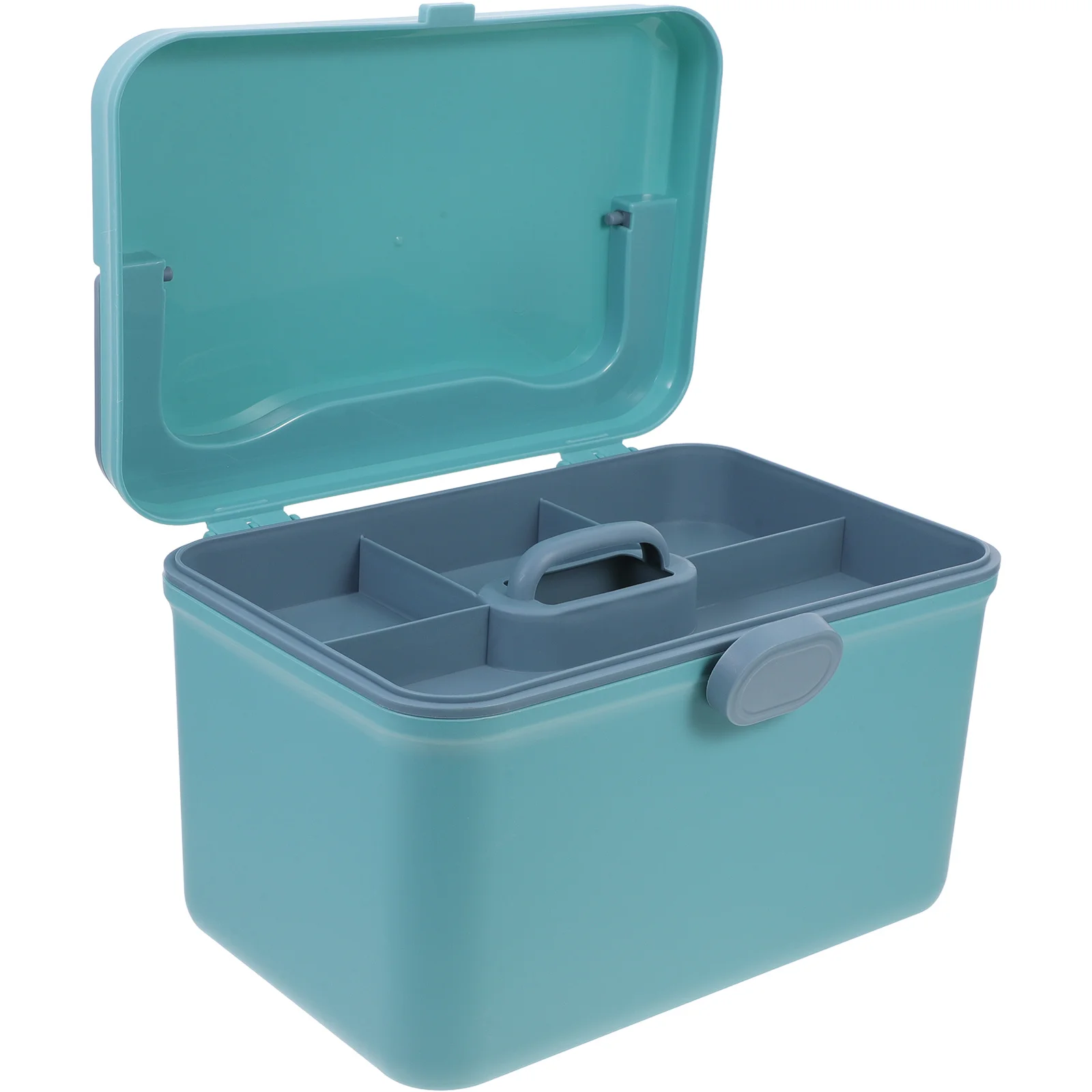 صندوق تخزين الأدوية ذو سعة كبيرة، منظم طبي أزرق متعدد الطبقات، حقيبة محمولة للمنزل والسفر والتخييم ومجموعة الطوارئ #2