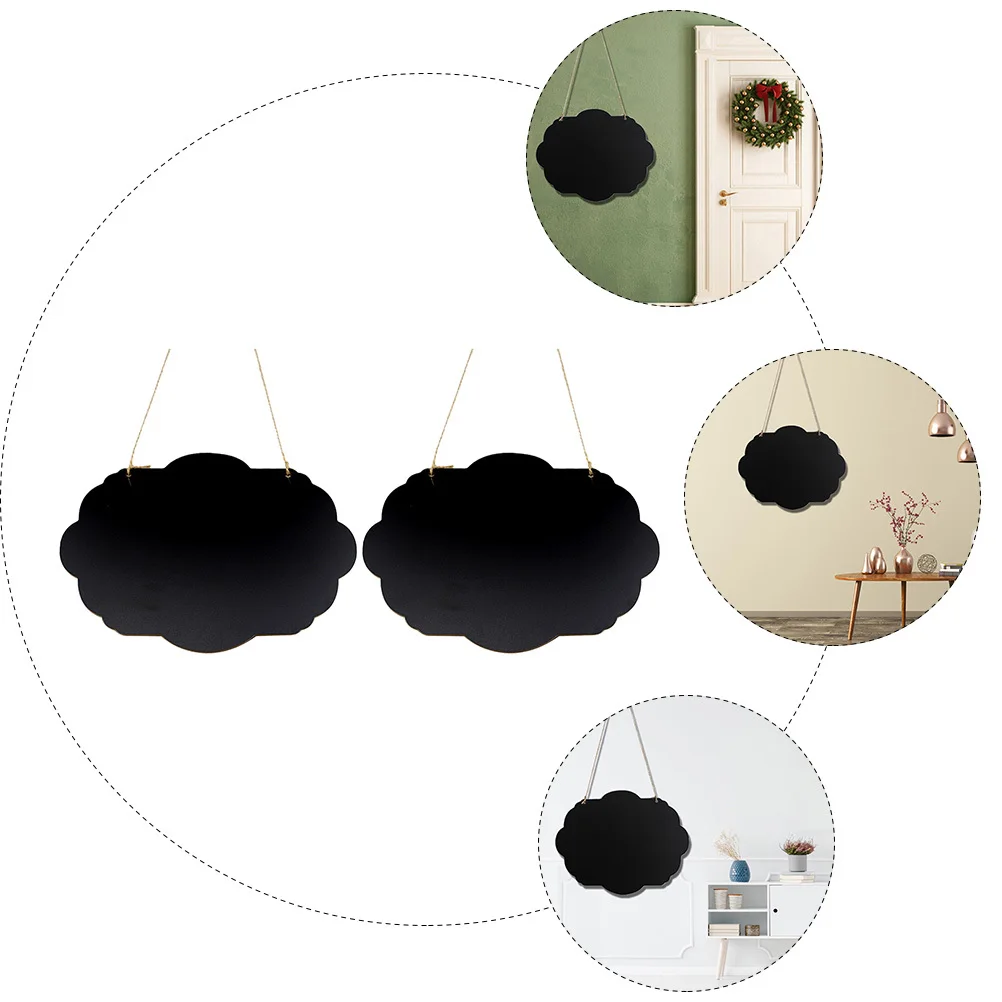 2 قطعة السبورات الخشبية ذاتية الصنع شكل سحابة على الوجهين لوحات الكتابة المعلقة للملاحظات اللوحة عرض الحبل تصميم عديم الرائحة #3