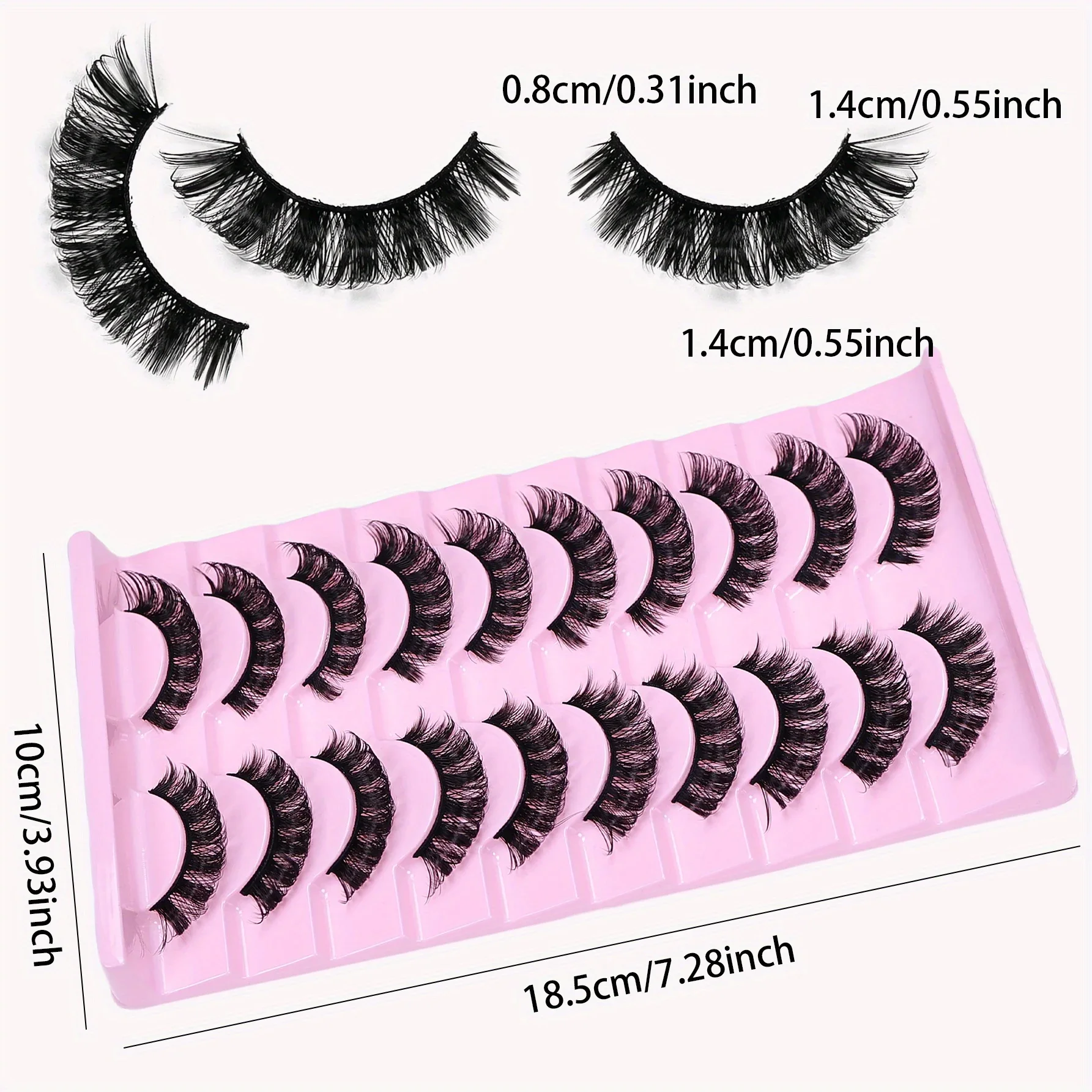 60Pairs/6Pack DD Krul Russische Strip Wimpers Pluizige Volume Valse Wimpers DD Krul Dramatische Rommelige Faux nertsen Make Up Nep Wimpers