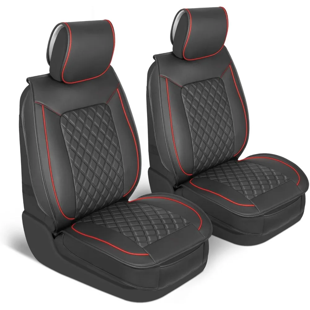 

Two-Piece Car Seat Cover Set - Semi-Universal Fit for Vehicles, Napa-Style Cushion with Interior Protection