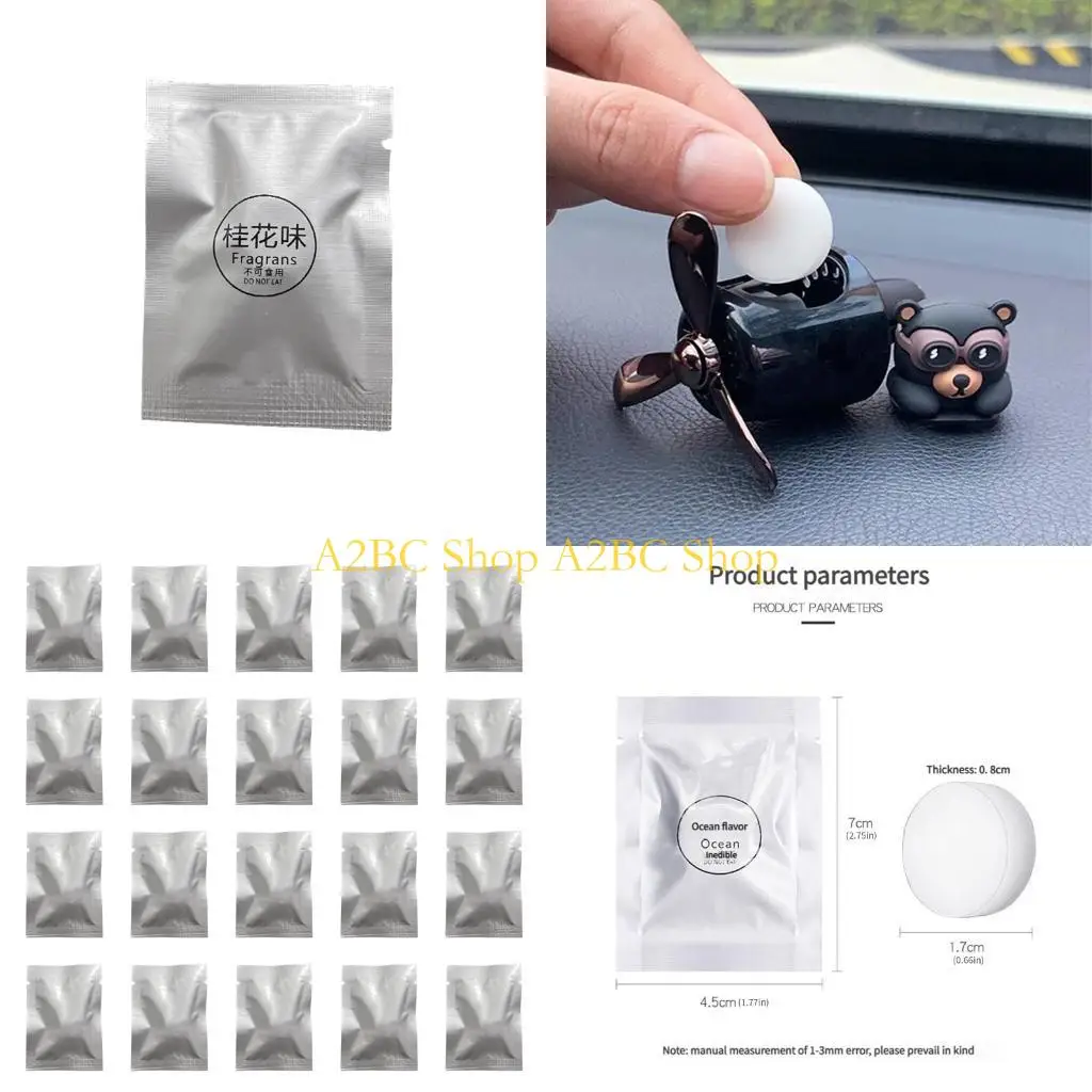 A2BC Long Lasting 30 Day Continuous Release Car Air Freshener Refills Sheets Inserts Suitable For Major Diffuser Models 20pcs