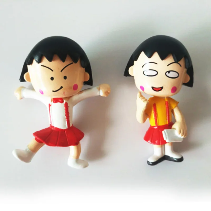 6pcs/set Chibi Maruko-Chan PVC Action Figure Anime Cartoon Mini GK Model Car Decoration Charm Collectible Ornament Toy Kids Gift