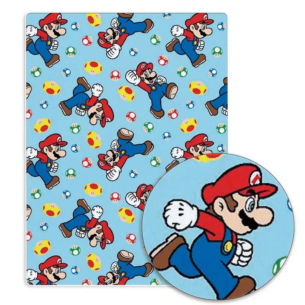 Mario game Fabric140*50cm Handmade Sewing Patchwork Quilting Baby Dress Home Sheet Printed Fabric Fabric Sewing Kids