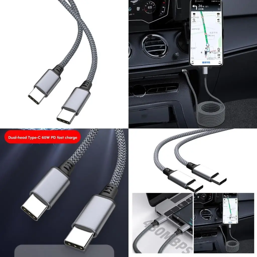 High Speed USB C Charging Cable PD60W Power Delivery 480Mbps Data Transfer Cable