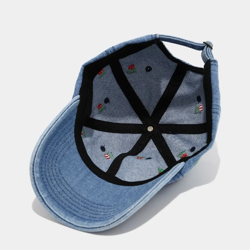 Casquettes de Baseball en Denim décontracté réglable citron amour cerise broderie casquette de camionneur respirant Gorras Para Hombres unisexe