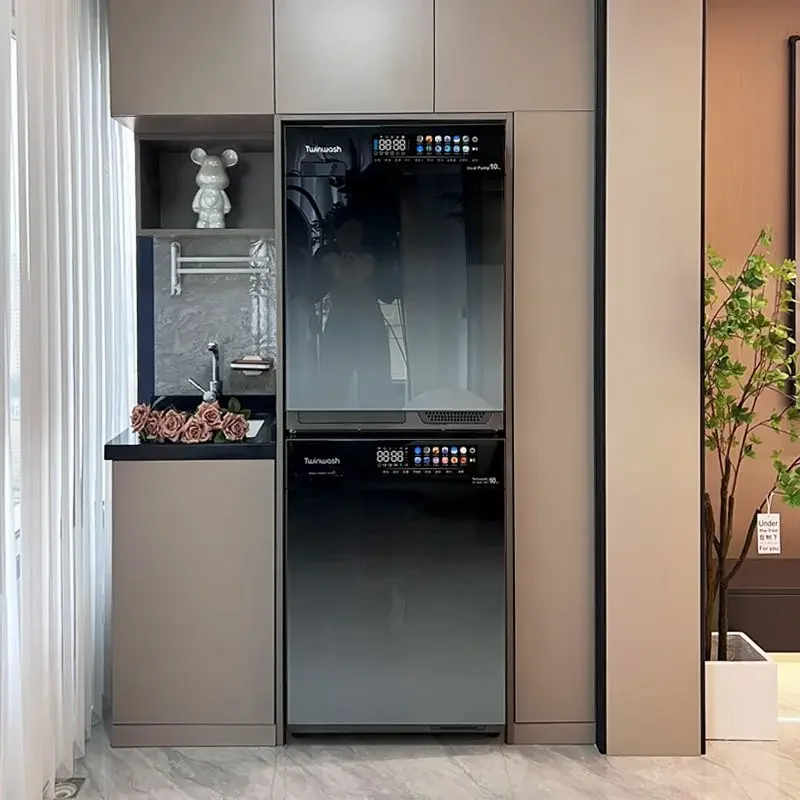 

Chitsuo color screen 10kg heat pump washing and drying set Washer dryer embedded combination