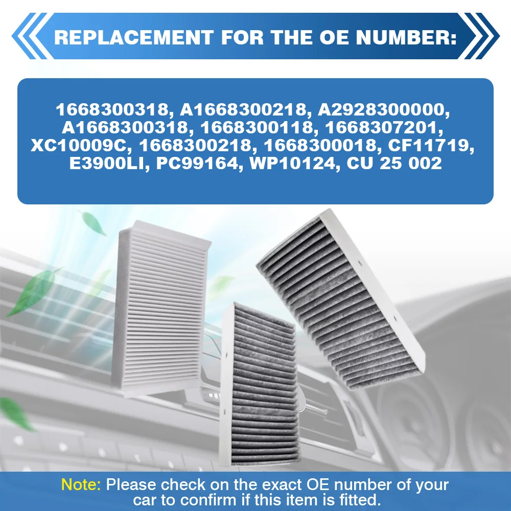 Cabin Air Filter For Mercedes-Benz GLE W166 GLE450 ML350 ML400 GL350 GL63 1668300318 A1668300218 1668307201 A1668300318