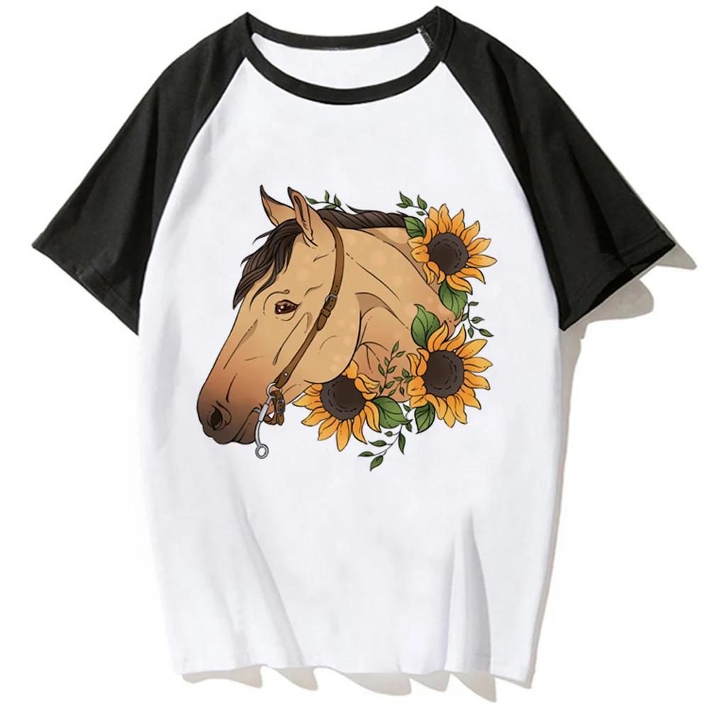 

Horse Tee women graphic anime manga top girl manga anime 2000s clothes