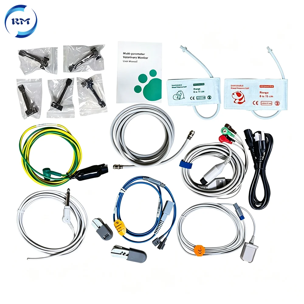 Animal Vital Signs Veterinary Monitor Multiparameter Patient Monitoring Machine with Full Accessory Kits