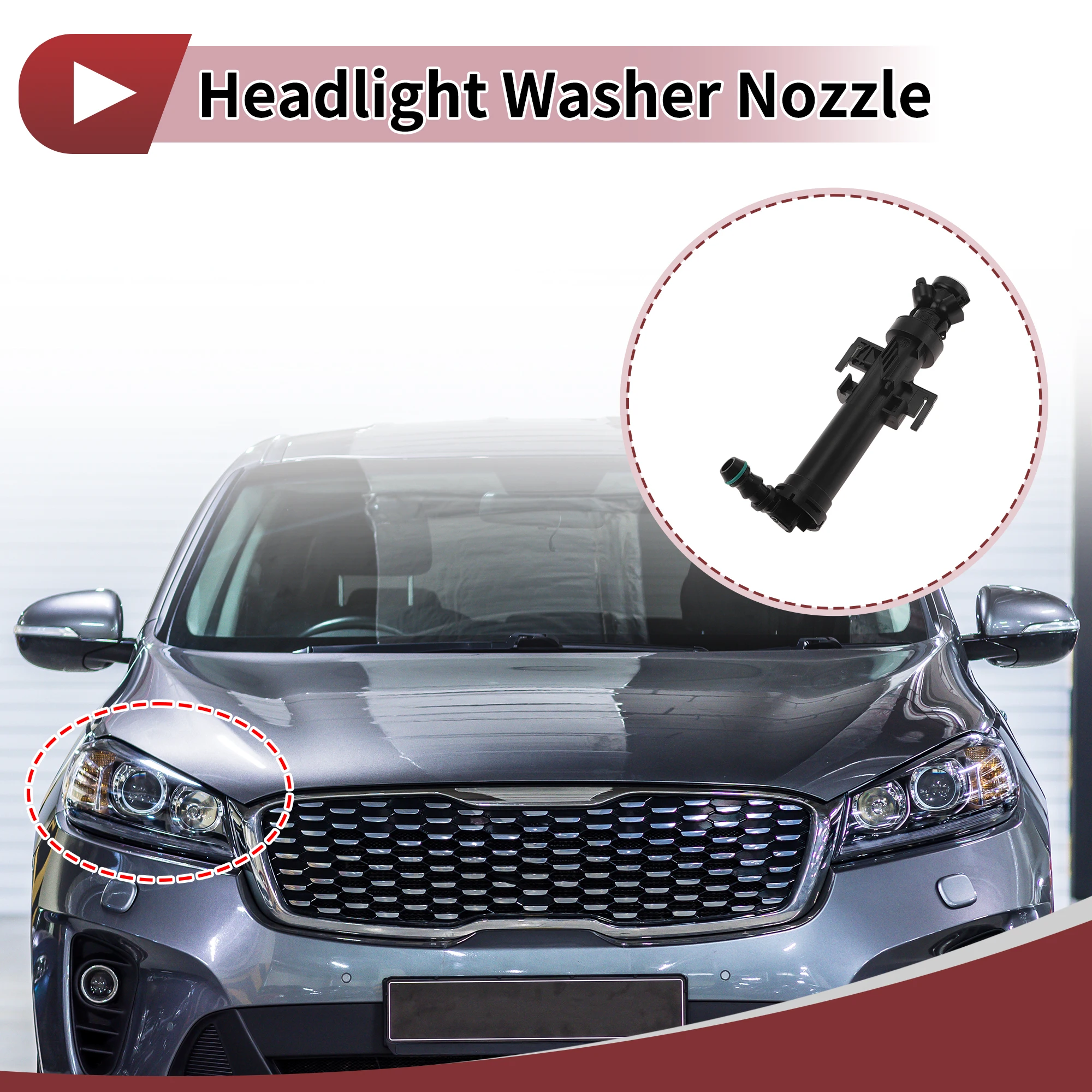 UXCELL Headlight Washer Nozzle for AUDI Q5 (8R) 2013-2016 No.8R0955102A 1 Pcs