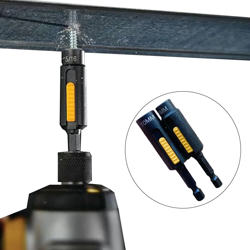 

Розетки 8 мм/10 мм, 1 шт., ударная магнитная втулка, 6-угольная силовая гайка, аксессуар для привода, профессиональные аксессуары для электроинструментов