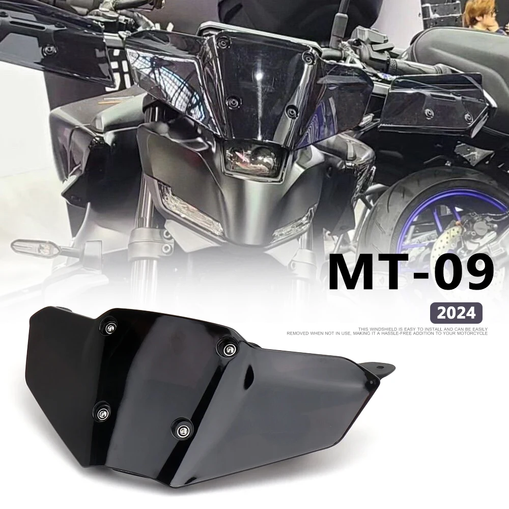 

Motorcycle Accessories Black Windshield Bracket Wind Deflector Windscreen For Yamaha MT09 MT 09 MT-09 mt09 SP 2024