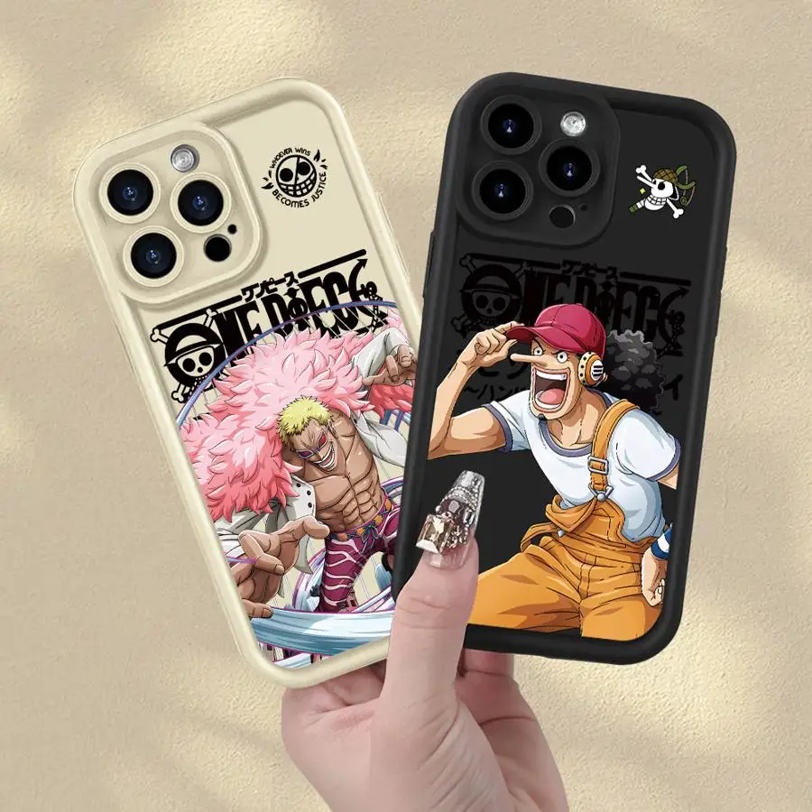 حافظة لهاتف آيفون 17 Air XS Max 13 12 11 Pro Max XR 16e 15 16 14 Plus غطاء ناعم قطعة واحدة Doflamingo