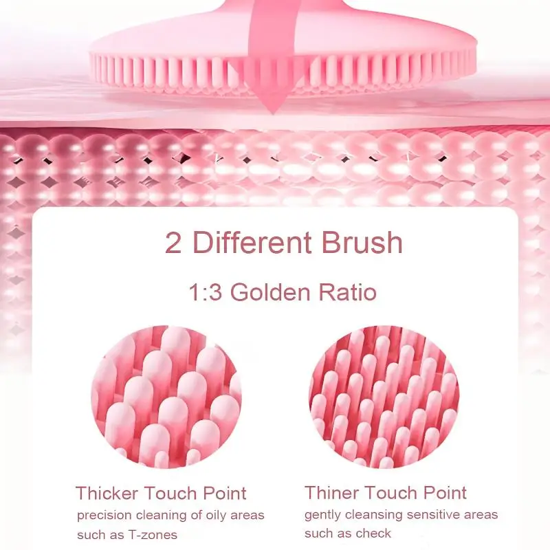 Soft Silicone Facial Cleansing Brush Face Scrubber Rechargeable Waterproof Skin Care Tool for Cleansing Exfoliating andMassaging