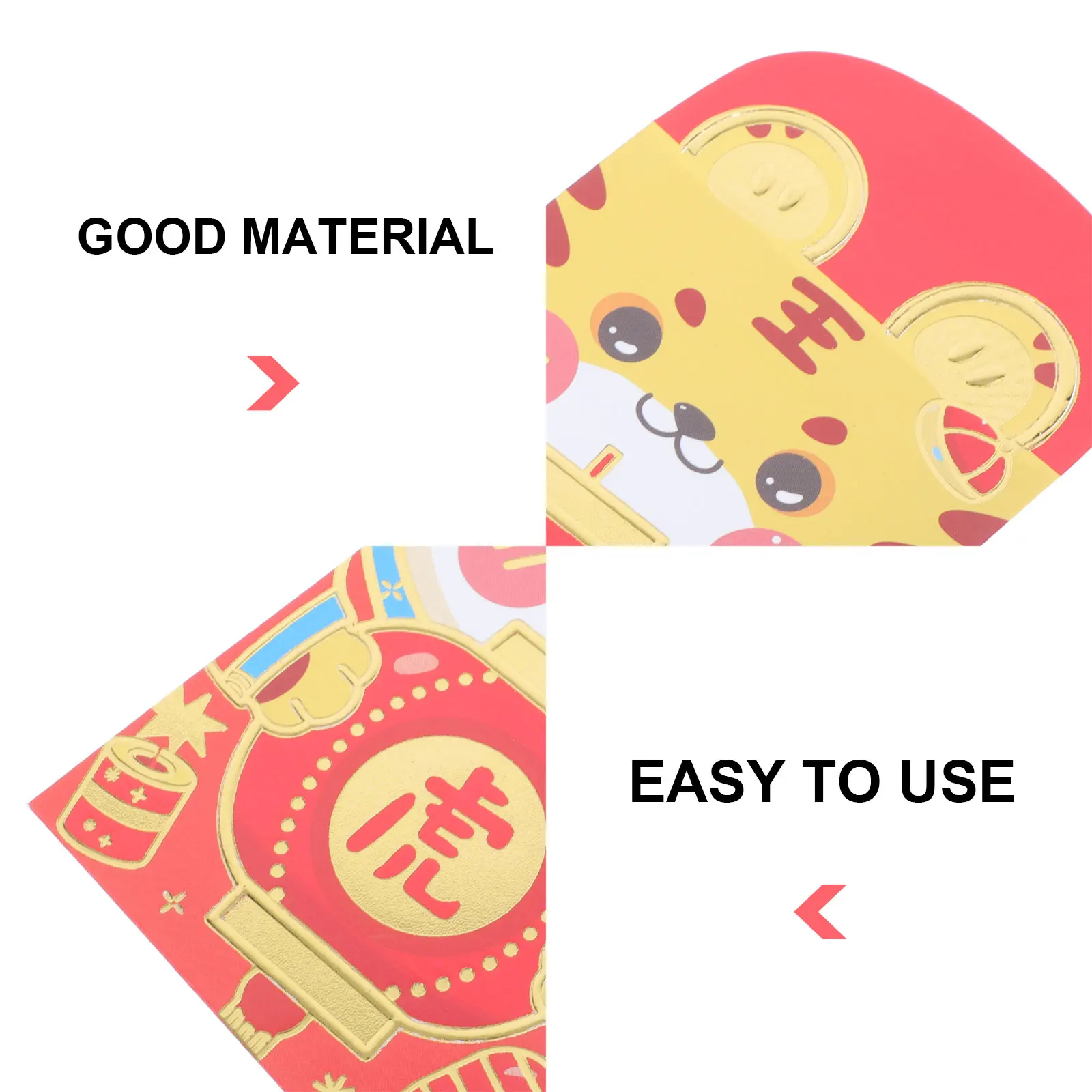 

48 pcs Tiger Year Red Envelope Bags Premium Paper Practical Chinese New Year Gift Giving Clear Patterns Money Packet