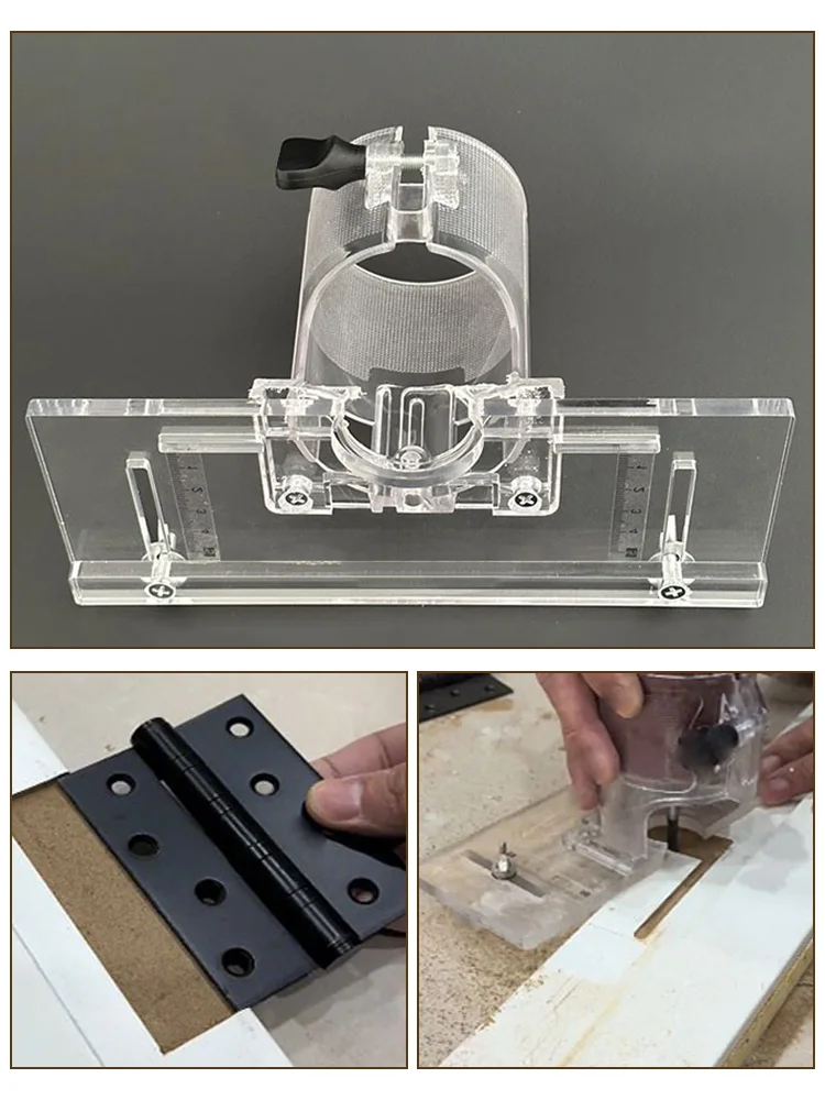 Wood Router Slotting Locator 2 in 1 Slotted Base & Fastening Bracket, Handheld Edge Trimmer Milling Cutting