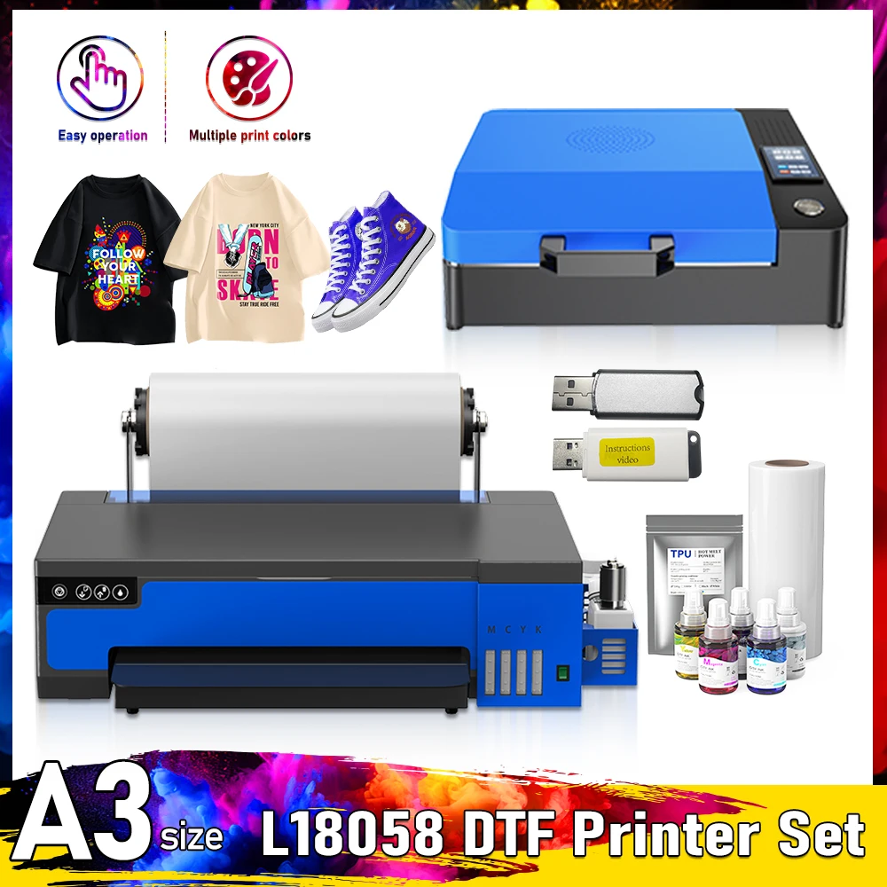 A3 DTF Printer XP600 Impresora dtf L18058 DTF Printing machine Heat transfer T-shirt Printer DTF  Printing machine For T-Shirt