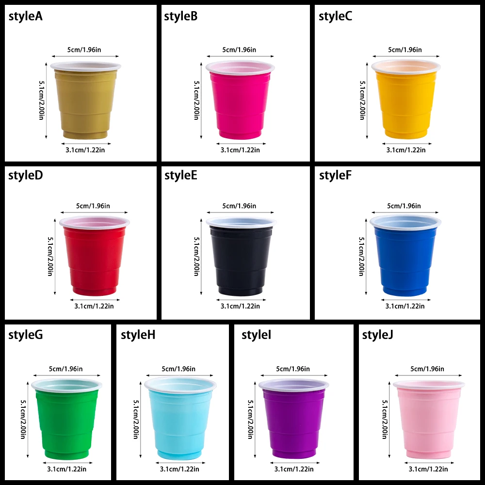 50 stuks wegwerp plastic bekers diverse kleuren drinkbekers wijnbeker voor bruiloft verjaardag evenementen party decor thuis bar benodigdheden