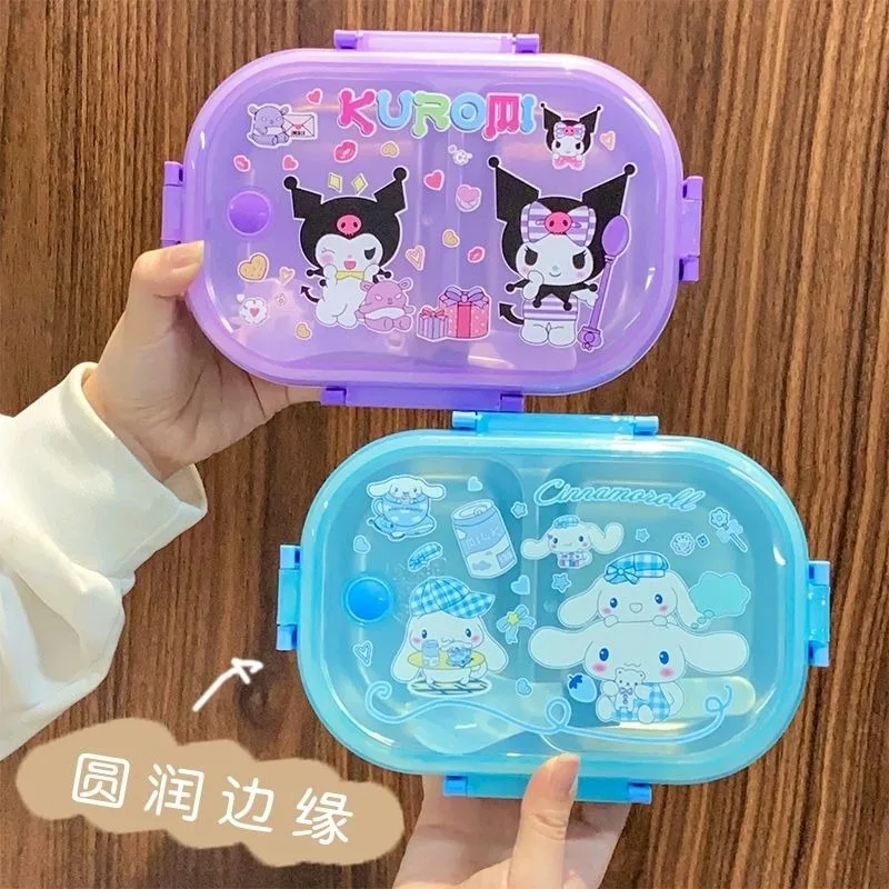 

Kawaii Sanrio Kuromi My melody Cartoon 304 Stainless Steel Microwave Heated Lunch Box Insulated Anti-scald Tableware Wholesale