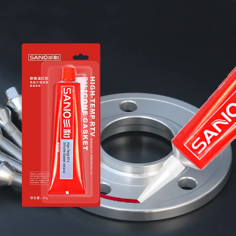 SANVO Car Engine Sealant Car Parts Seal Oil Resistant High Temperature Red RTV Silicone Gasket Maker Car Glue