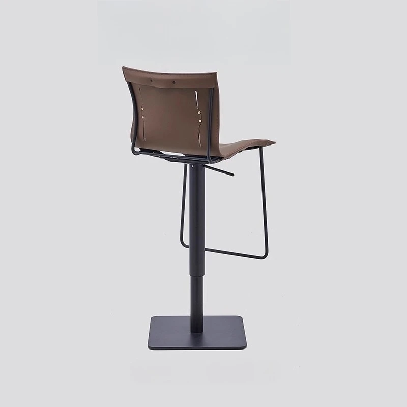 

Luxury Italian Bar Stool Adjustable Height Modern Designer Saddle Leather Counter Stool for Home