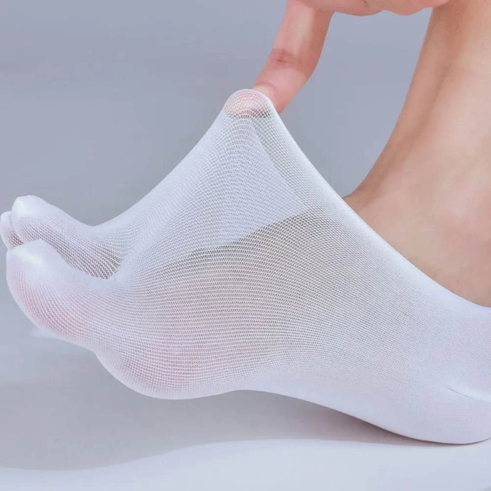 Fashion Transparent Men's Five Finger Socks Hollow Ultra-thin Men's Mesh Five Toes Socks Breathable Low Cut Summer