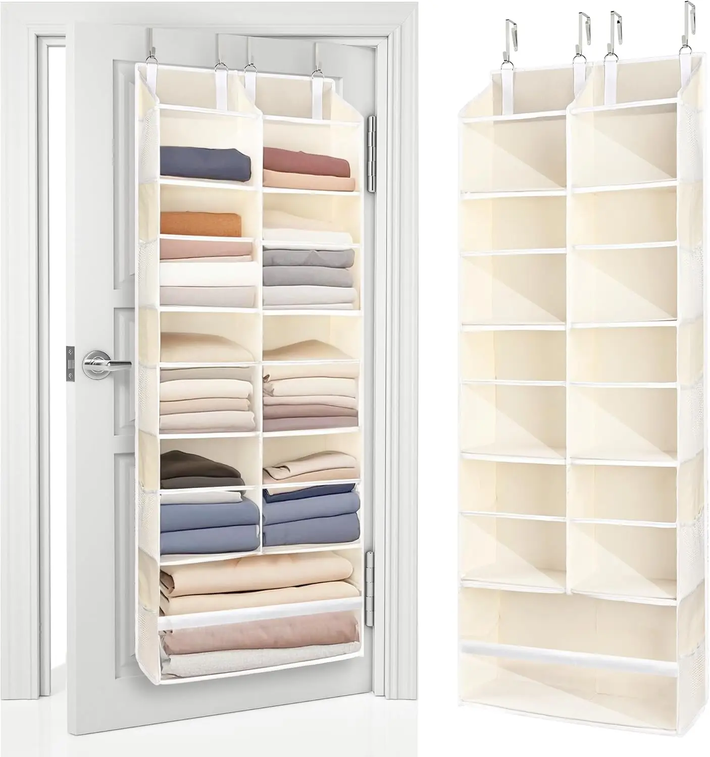 

Over the Door Organizer, 5-Tier Hanging Storage with Clear Windows, 19 Pockets for Closet, Pantry, Bathroom & Nursery Do