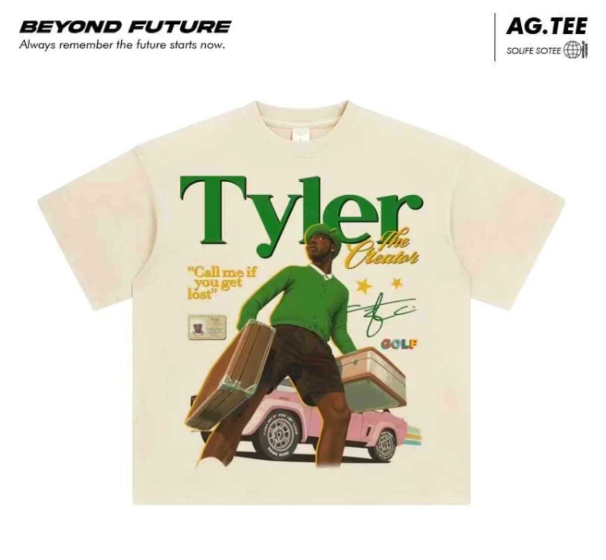 رولي راب تايلر الخالق ريترو الصيف الهيب هوب تي شيرت الرجال والنساء Crewneck الاتجاه عالية الجودة الشارع الرجال قصيرة الأكمام