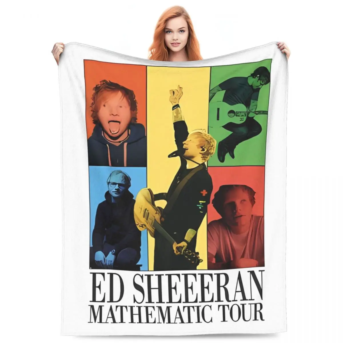 

E-Ed Sheeran Super Soft Blanket Singer Travel Office Throw Blanket Winter Cute Custom DIY Flannel Bedspread Sofa Bed Cover