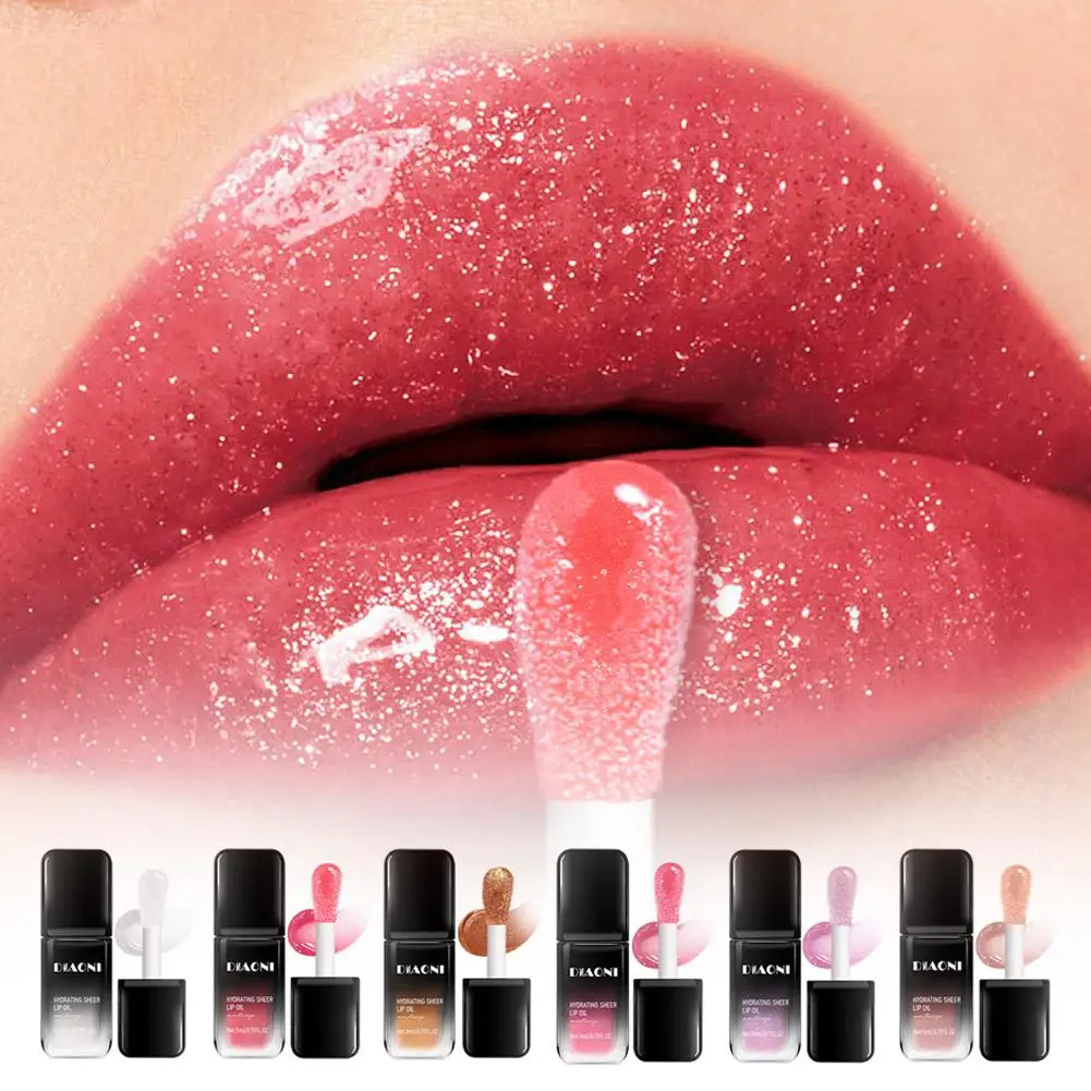 グリッターリップグレーズ 長持ちリップグロス 防水液体口紅 メイクアップリップオイル リップティント 保湿リップバーム 6色