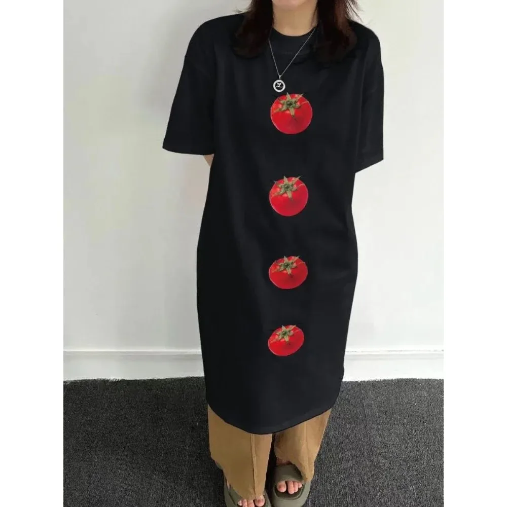 T-shirt Long d'été Harajuku Faion Dr Women One Cleanfit H 00%, tissu en lin, autre matériau 00%