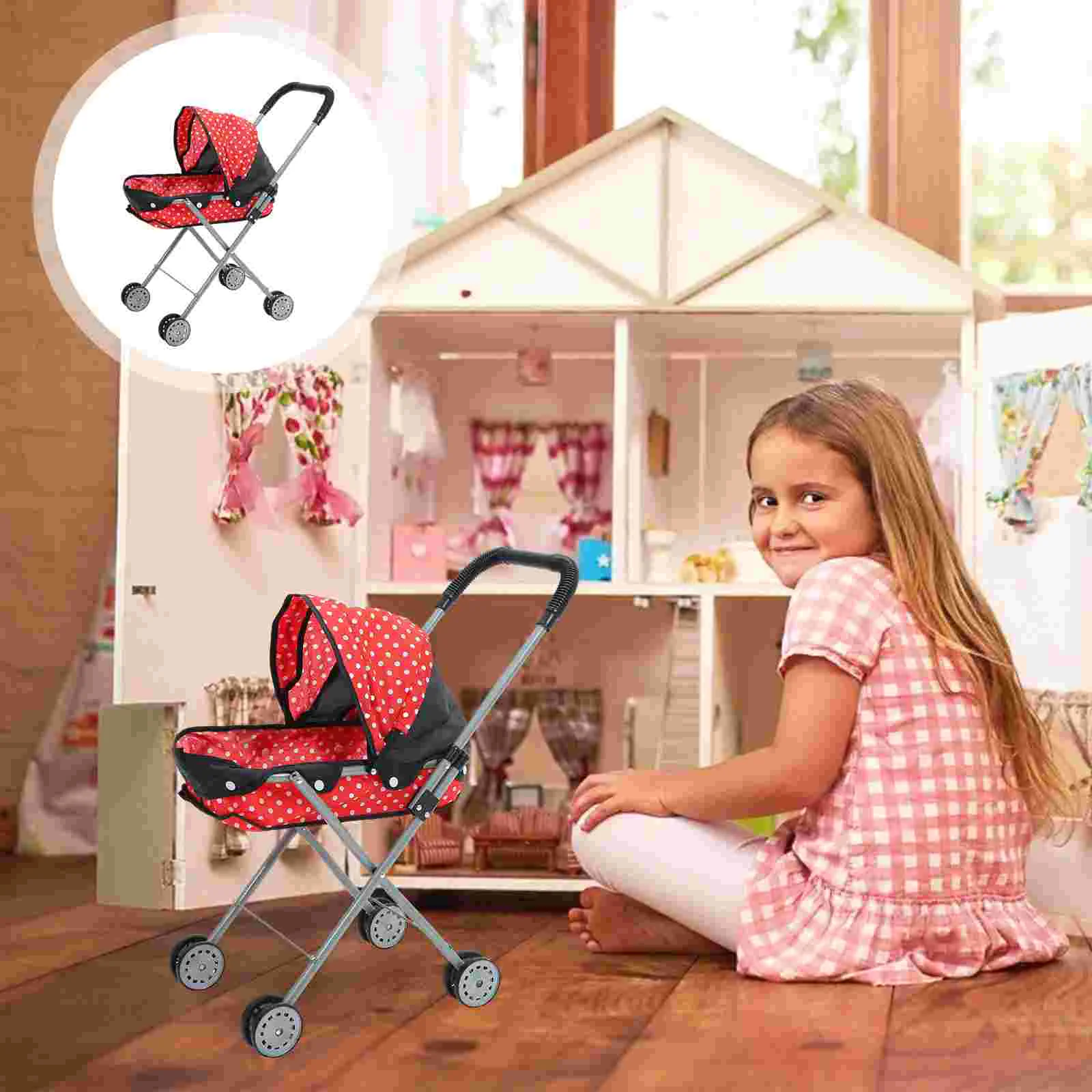 

Toy Trolley Baby Infant Toys Stroller for Toddlers 3-5 Oxford Cloth Accessories