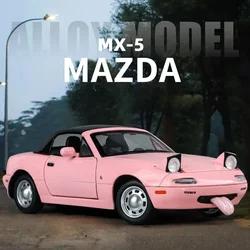 Simulation 1:24 Mazda MX5 MX-5 Alloy Die Cast Toy Car Model Sound and Light Pull Back Children's Toy Collectibles Birthday gift