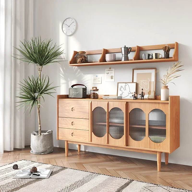 Modern Kitchen Furniture Home Big Size Dishes Storage Side Cabinet Dining Wood Sideboard