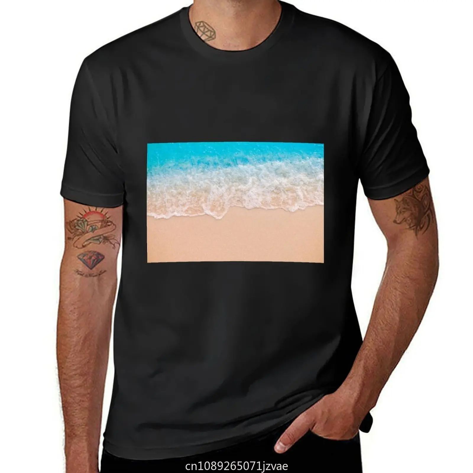 Summer beach and wave Finessesio T-shirt summer clothes shirts graphic tees quick drying mens t shirts pack