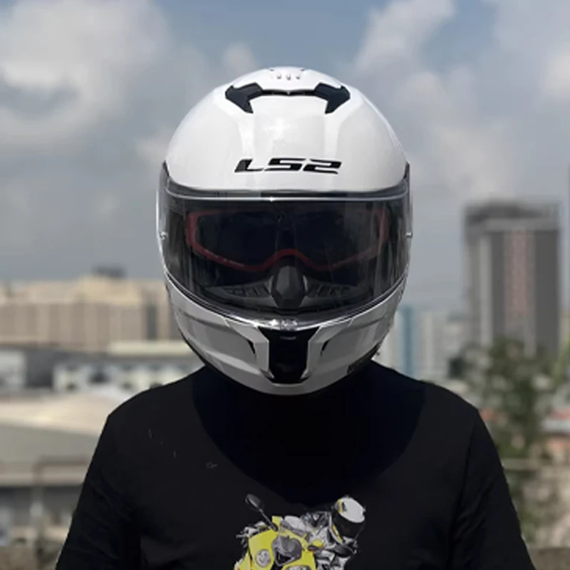 LS2 FF808 Motorcycle Helmet with Anti-fog Dual Visor Lens LS2 Motocross Motorbike Helmets Full Face Helmet Cascos Para Moto