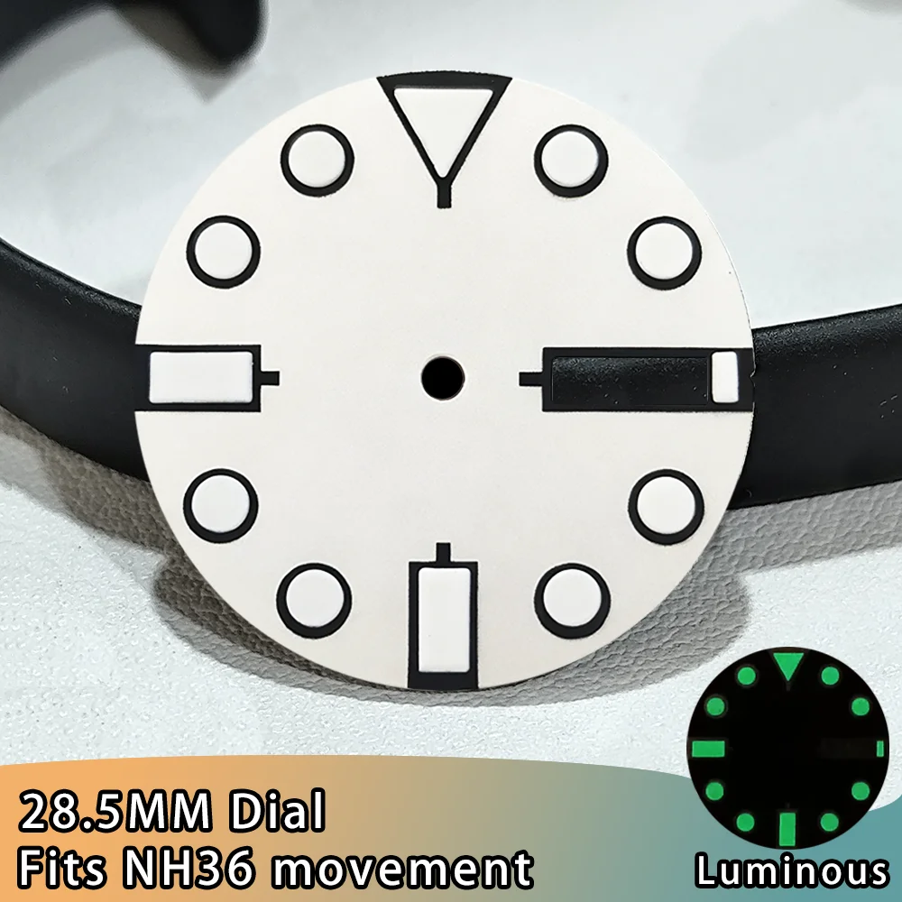 28.5 مللي متر قطر القرص NH35/NH36 حركة مضيئة الطلب مع تقويم واحد/مزدوج ساعة اكسسوارات NH35 ساعة الطلب #3