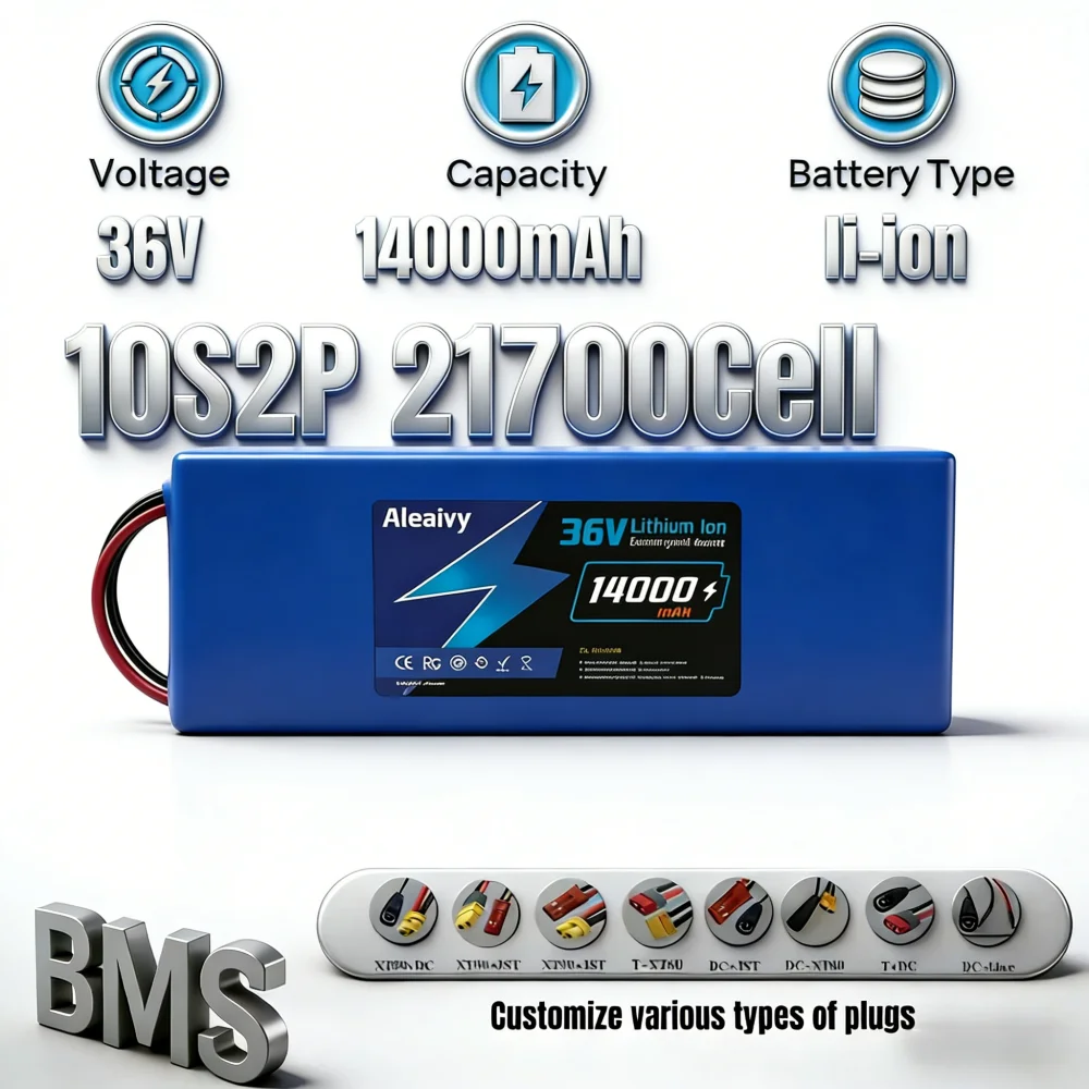 

Rechargeable Lithium-ion battery 10S2P 36V 14000mAh Battery with BMS for 500w 750w electric scooter battery