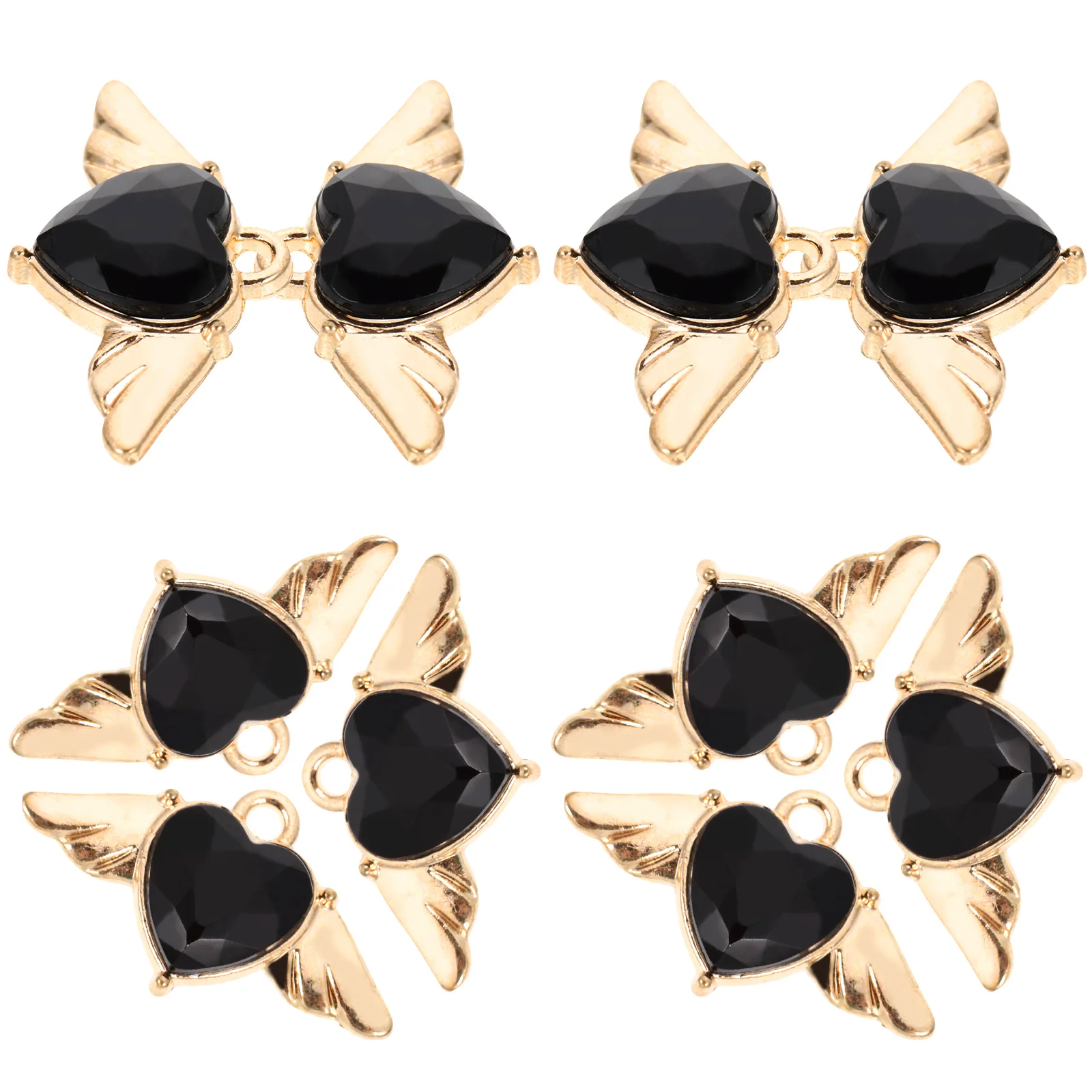 

10pcs Alloy Wings Pendant Necklace Charm Creative Heart Shapes DIY Jewelry Making Supplies Retro Charms Bracelet Connectors