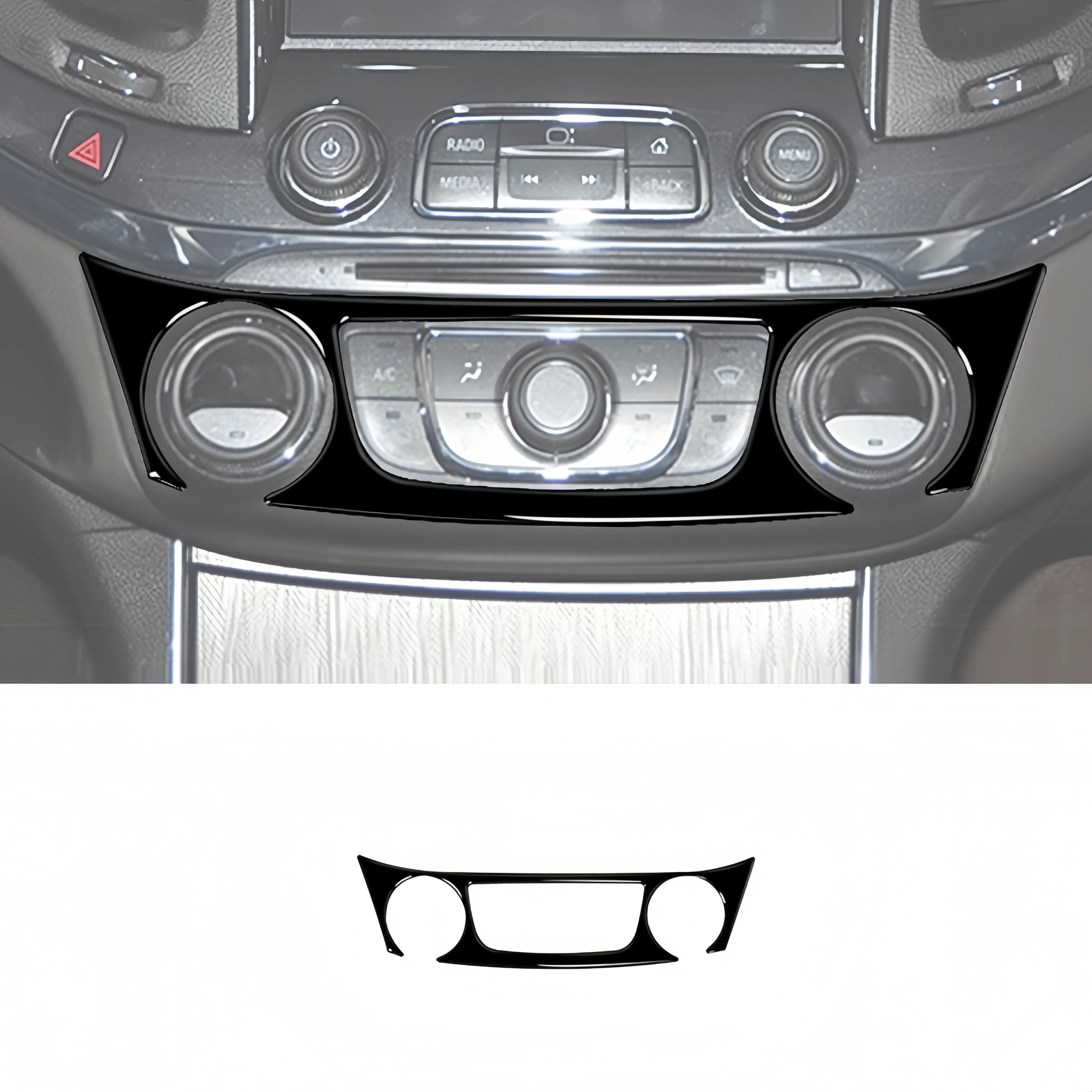 

For Chevrolet Impala 2014-20 Piano Black Car Center Console Air Conditioning Control Panel Trim Cover Decor Sticker Accessories
