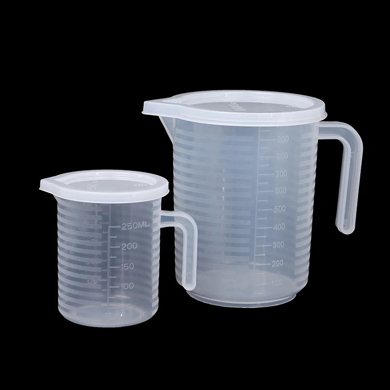 1 pz 300ml/500ml/1000ml/3500ml/5000ml misurino liquido in plastica brocca versare la superficie del beccuccio con strumento di misurazione del coperchio