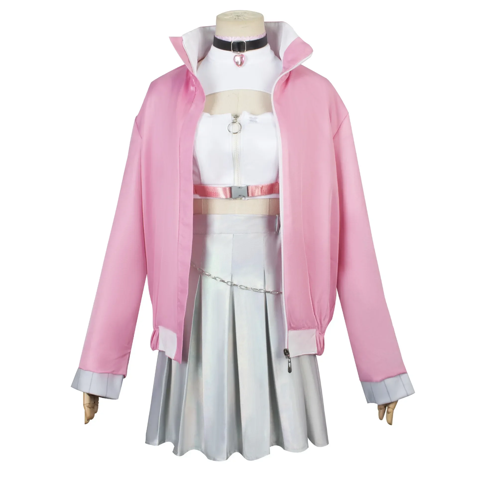 Disfraz de Anime NIKKE de la diosa de la victoria para niña, uniforme JK rosa, chaquetas, faldas, sombreros, guantes, traje para Halloween