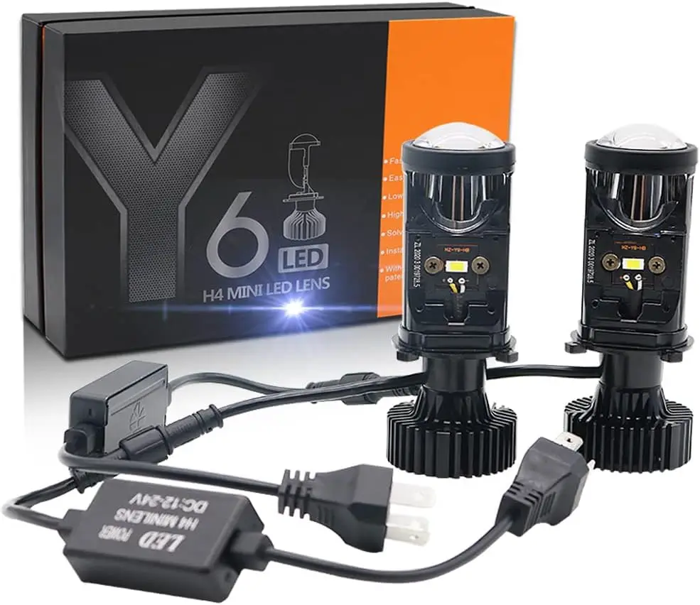 

2Pcs H4/9003 HB2 LED Headlight Bulbs 16000lm with Canbus Mini Projector Lens for Car Headlight Retrofit