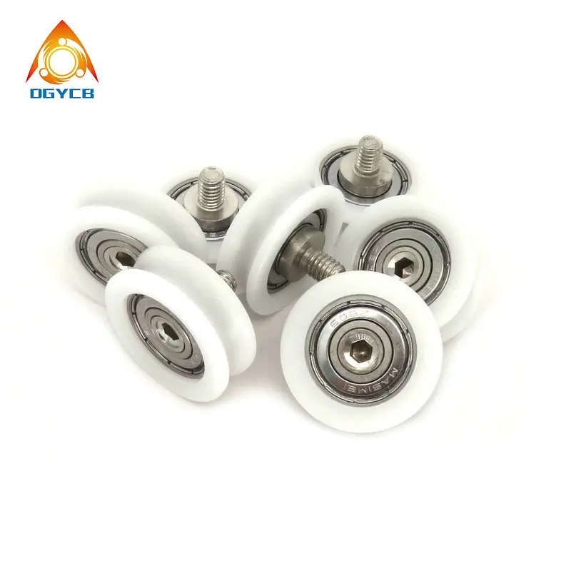 4pcs 30mm Diameter POM U Type Groove Pulley Wheel With M6 Screw BSU60830-10C1L8M6 M6*30*10 Plastic Coated Bearing 30mm OD Roller
