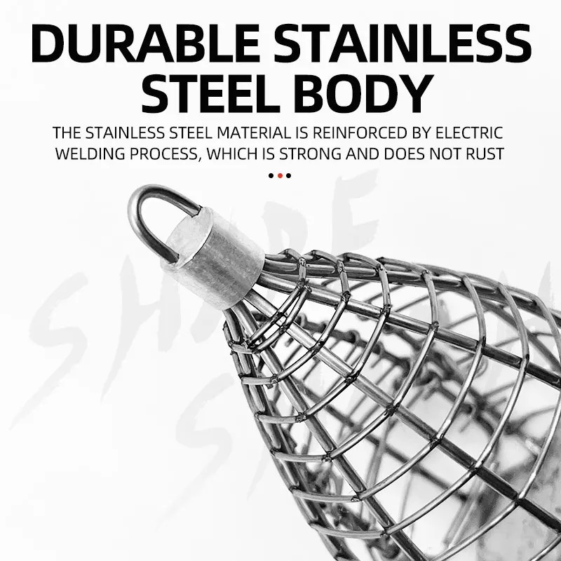 ShareShark 30/40 Stainless Steel Fish Bait Cage Bait Cage with Lead Sinkers for Chumming view 6