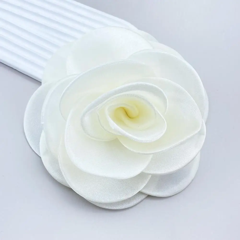Flower Brooch Formal Occasion Corsage Brooch Style Big Camellia Mesh Fabric Accessory Wedding Prom Party Dress Suit Patch