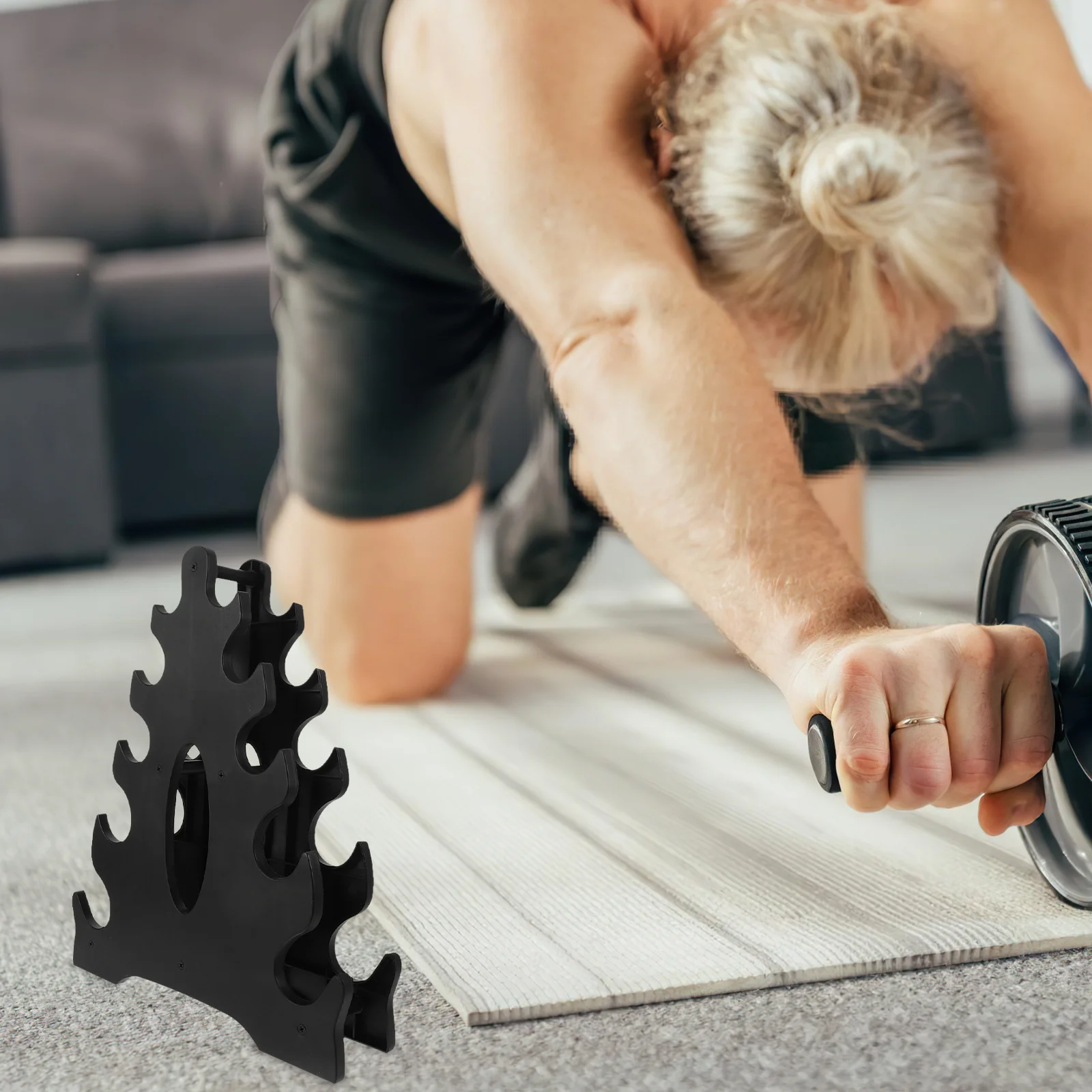 

Sturdy Dumbbell Storage Rack with PVC Material Compact Dumbbell Stand for Gym Home Workout Organize Weights Rack for Dumbbells