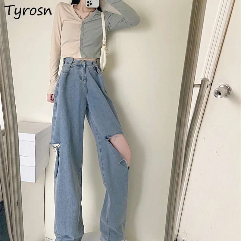 

Jeans Women Simple High Quality Fashion Korean Style Cool Streetwear All-match Chic Harajuku Soft Popular Elegant New Arrival