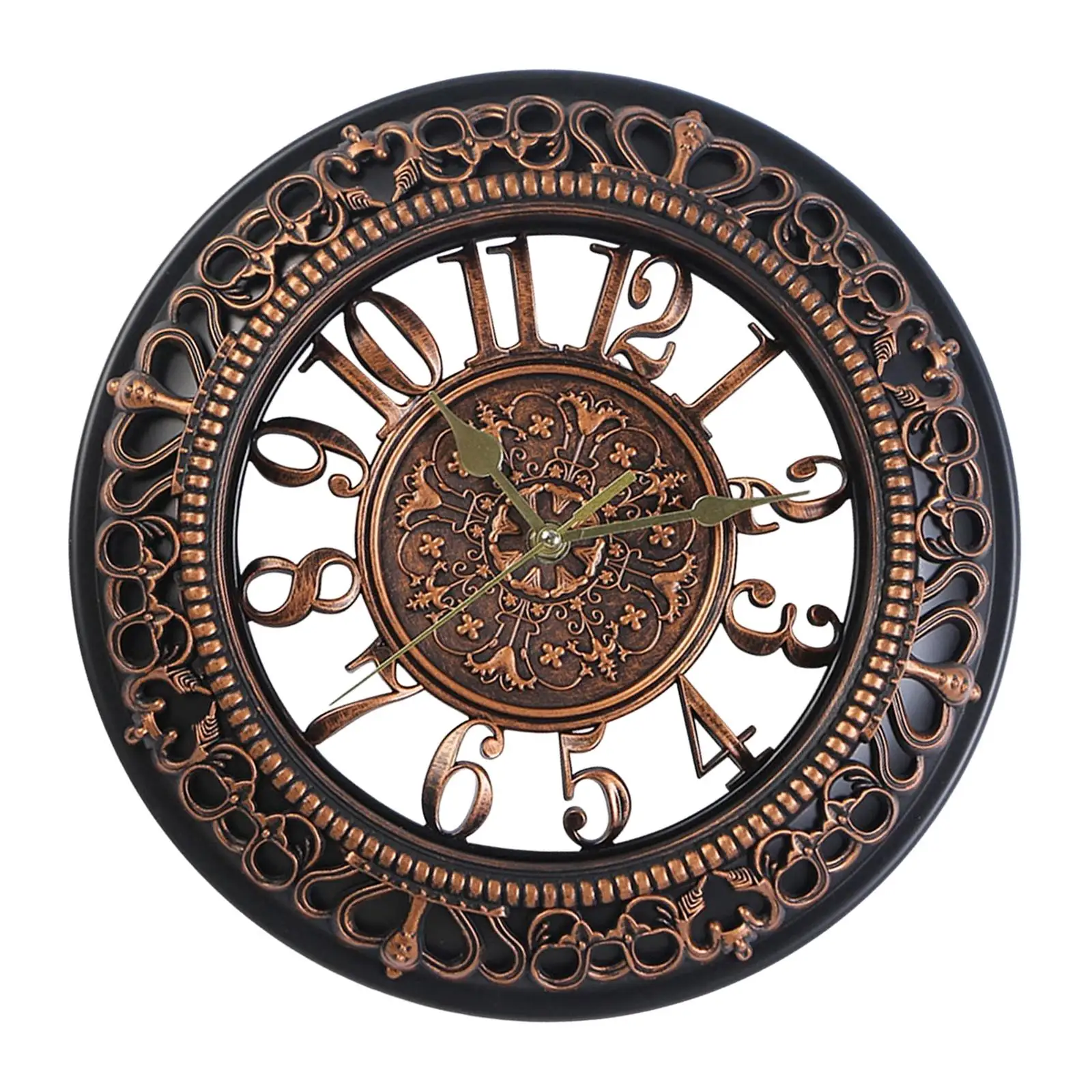 Creative Wall Clocks Round Clock Hanging Non Ticking Battery Operated for Kitchen Classroom Bedroom Office Decoration
